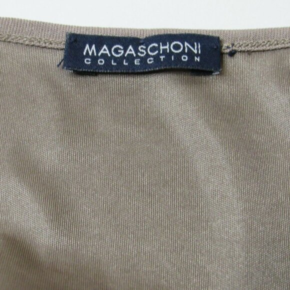 Magaschoni Collection Blouse Top L Taupe Blouson - Picture 4 of 4